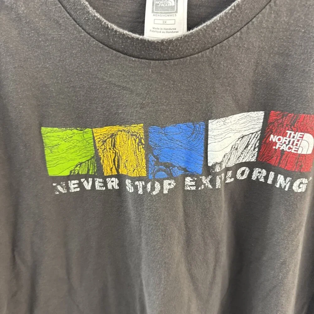 The North‎ Face Mens T-shirt XXL Blue Never Stop Exploring 2XL